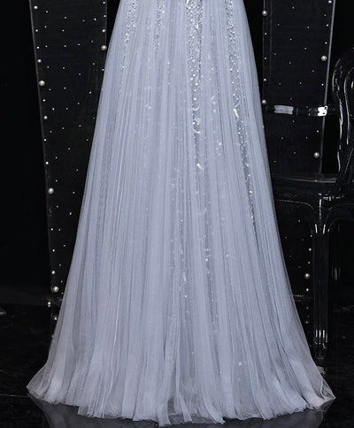 Vintage Luxury Feather Princess Beaded V-Neck A-Line Wedding Dress - Plus Size - WonderlandByLilian