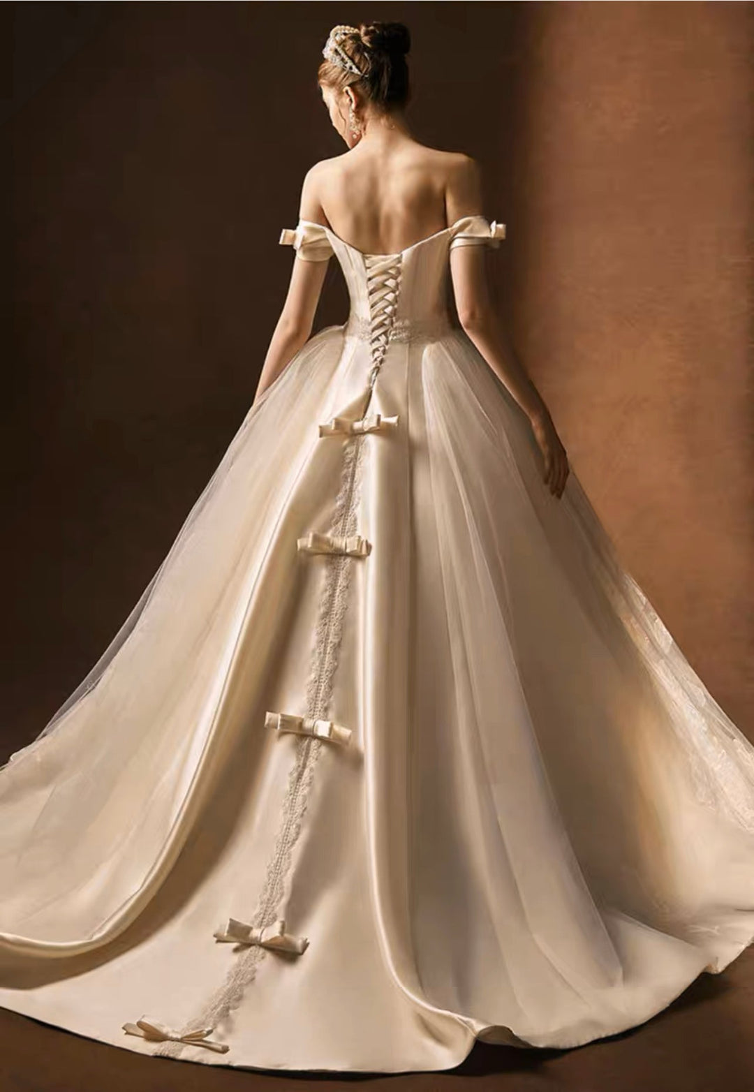 Off Shoulder Gown A Line Princess Vintage Luxury Princess Lace Light Ivory A -Line Wedding Dress Off Shoulder Gown A Line Princess Vintage Luxury Princess Lace Light Ivory A -Line Wedding Dress