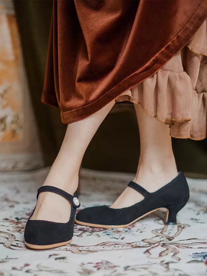 Vintage Mary Jane Retro Heels Bridgerton Style Shoes WonderlandByLilian