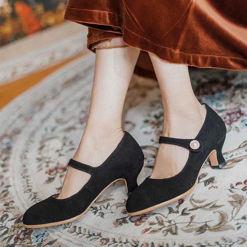 Vintage Mary Jane Retro Heels Bridgerton Style Shoes WonderlandByLilian