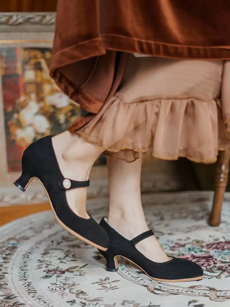 Vintage Mary Jane Retro Heels Bridgerton Style Shoes WonderlandByLilian