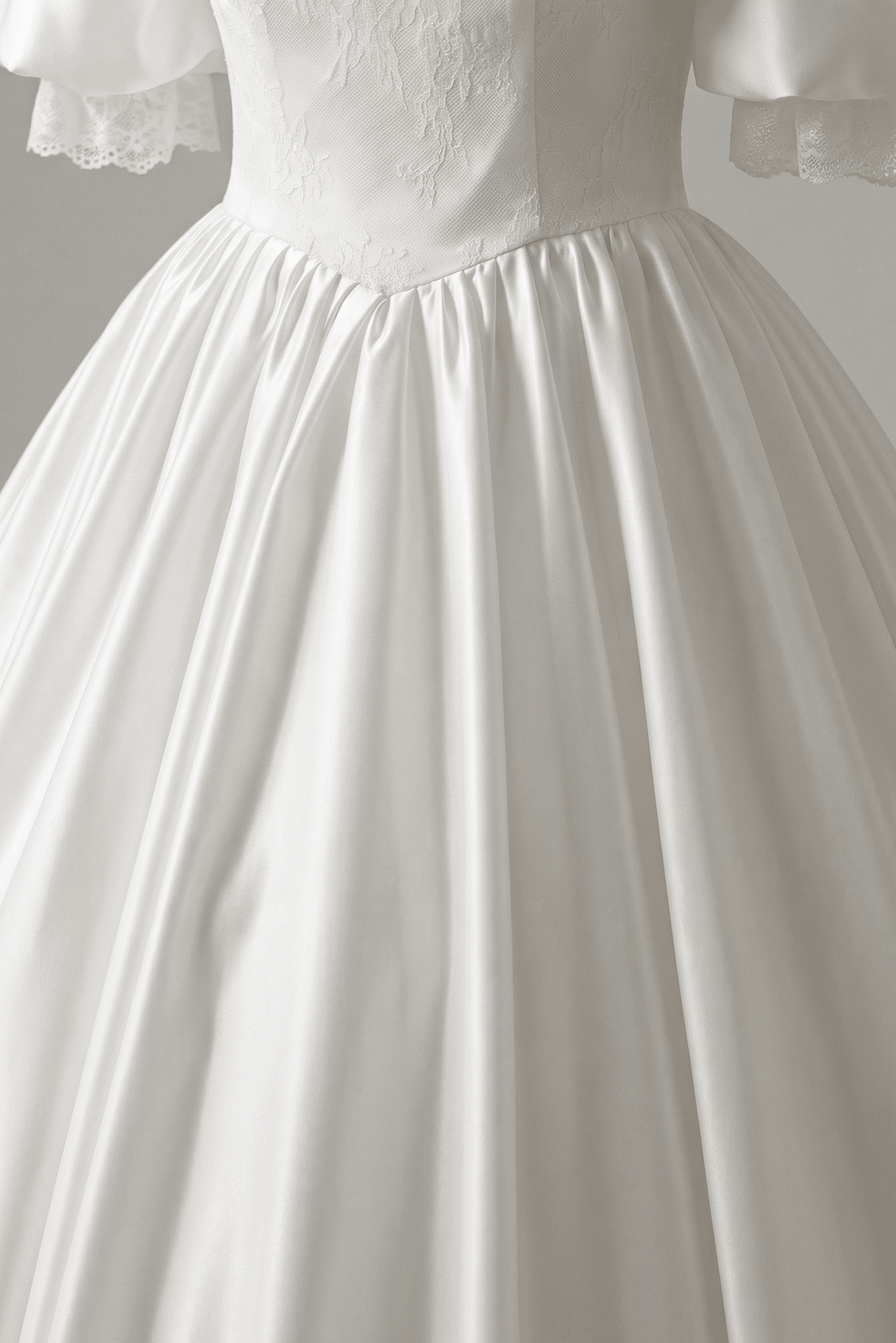 Vintage Off the Shoulder Wedding Dress with Puff Sleeves – Lace Tiered Wedding Gown with Ruffle Hem Plus Size - WonderlandByLilian