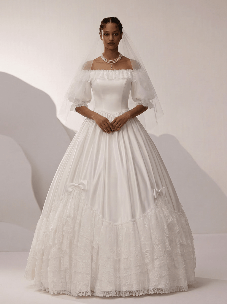 vintage tiered lace wedding dress Long Tiered Lace Mermaid Strapless Vintage Charming Wedding Dresses, A   AlineBridal
