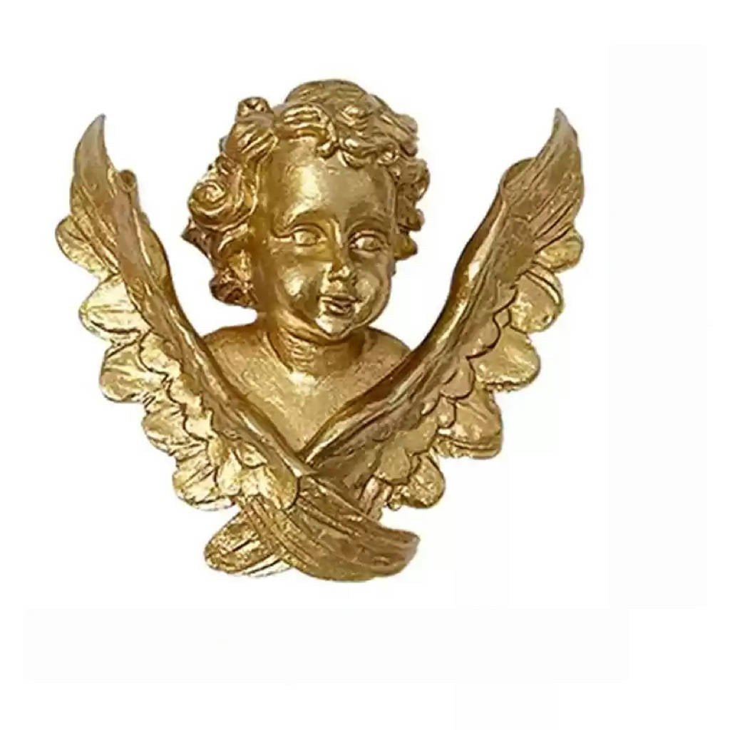 Vintage Retro Hand - Craft Angel Relief Wall Decor – Handmade European Resin Cherub Plaque - WonderlandByLilian