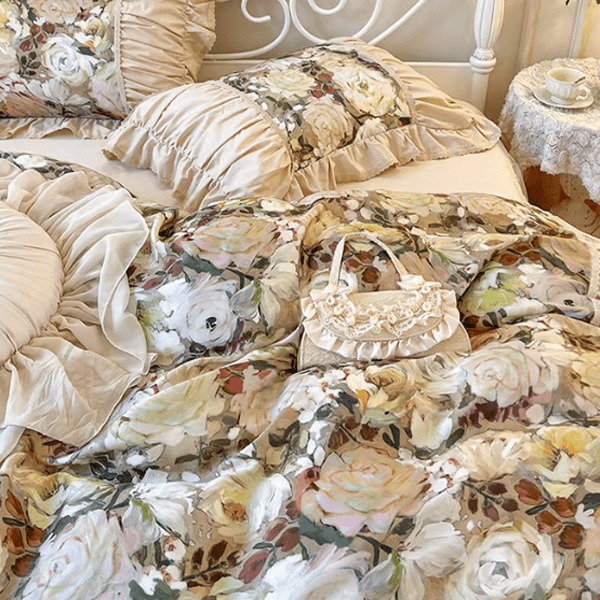 Vintage Rose Princess Cotton Bedding Set - WonderlandByLilian