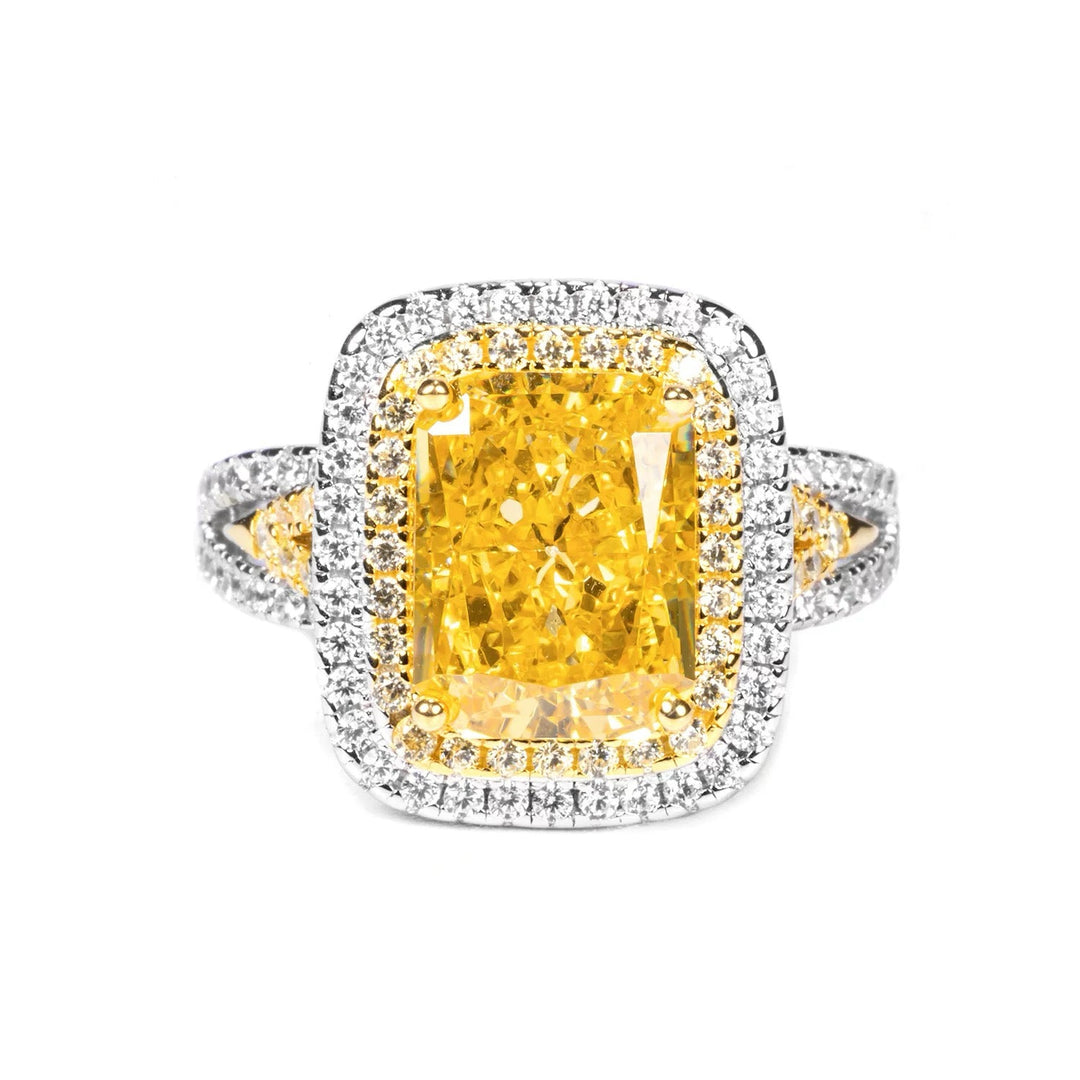 Vintgae - Inspired Yellow Cubic Zirconia Decoy Engagement Ring 3 Carat - WonderlandByLilian