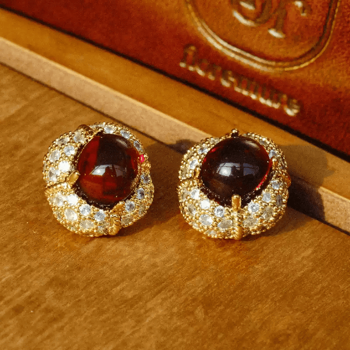 Whispers of Crimson – Vintage Garnet Earrings – The Medici Family - WonderlandByLilian