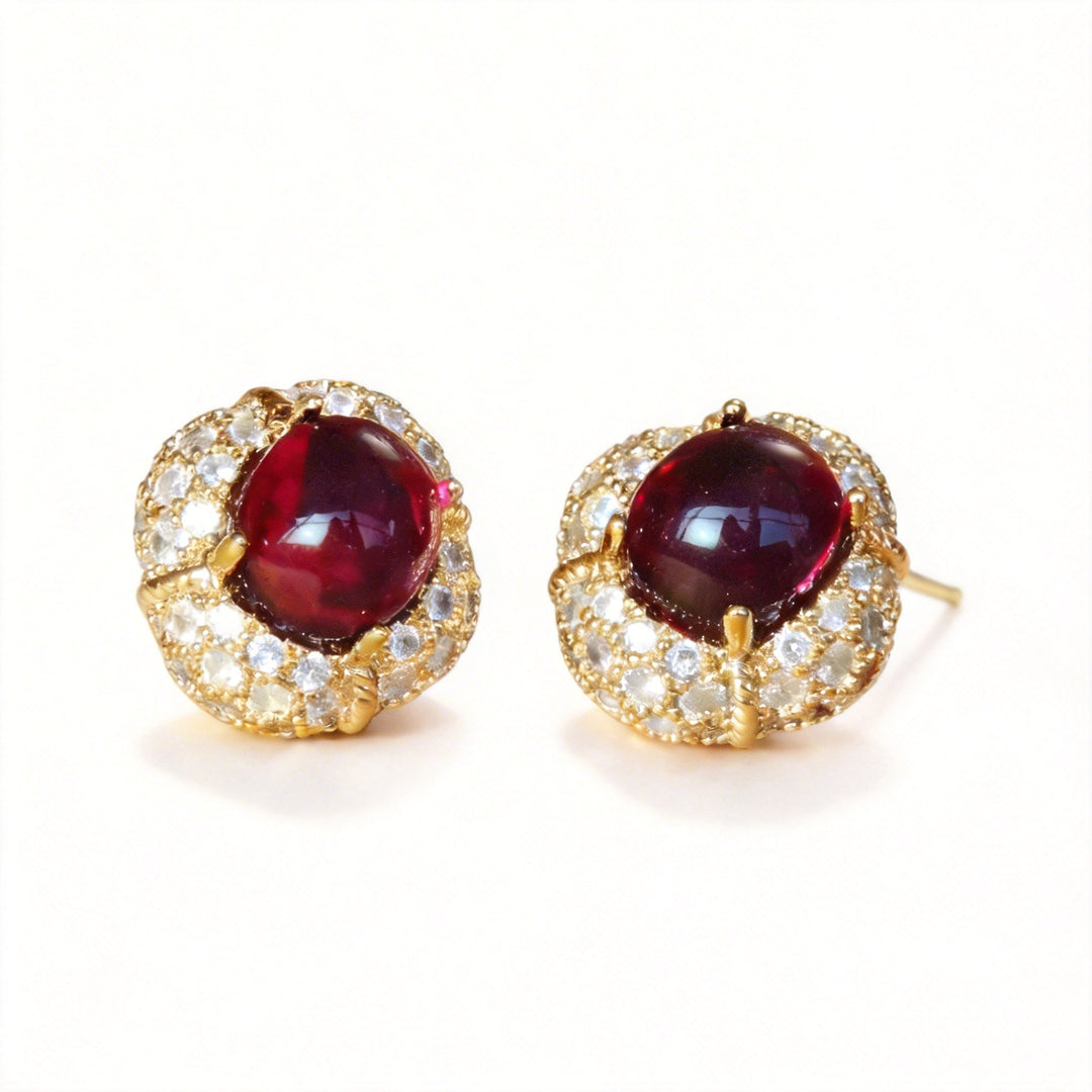 Whispers of Crimson – Vintage Garnet Earrings – The Medici Family - WonderlandByLilian