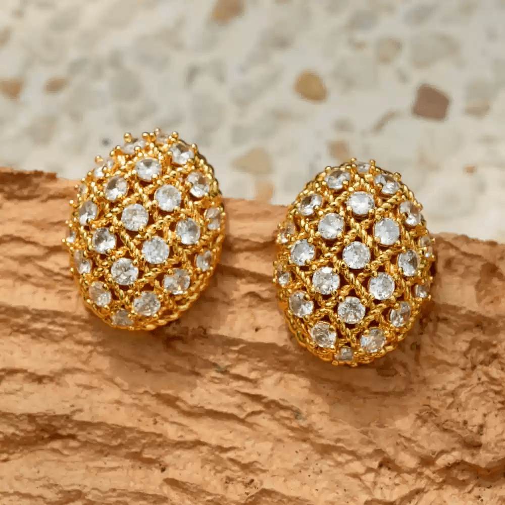 Whispers of Denmark – Handmade Vintage - Style Crystal Cluster Earrings - Queen of Denmark - WonderlandByLilian