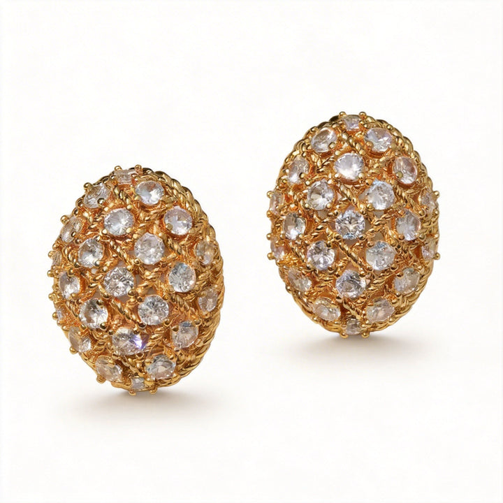 Whispers of Denmark – Handmade Vintage - Style Crystal Cluster Earrings - Queen of Denmark - WonderlandByLilian