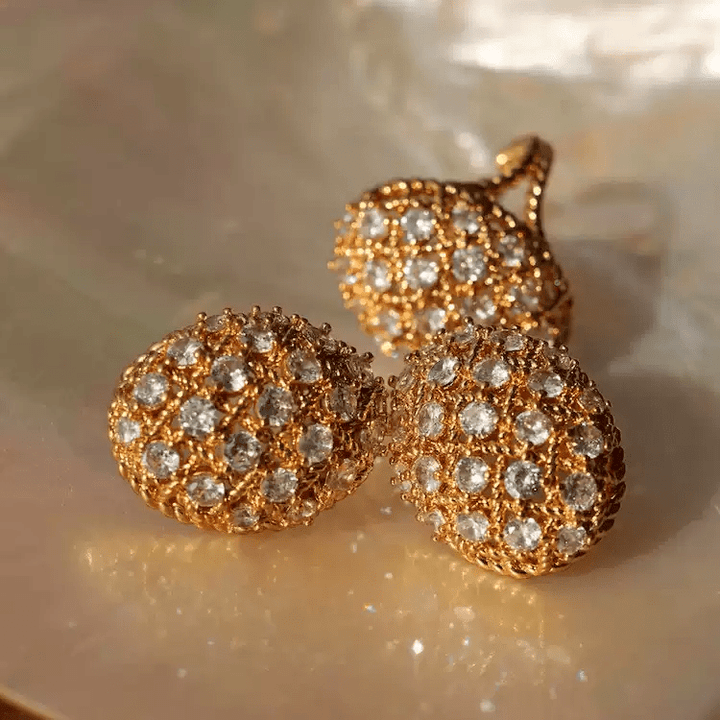 Whispers of Denmark – Handmade Vintage - Style Crystal Cluster Earrings - Queen of Denmark - WonderlandByLilian