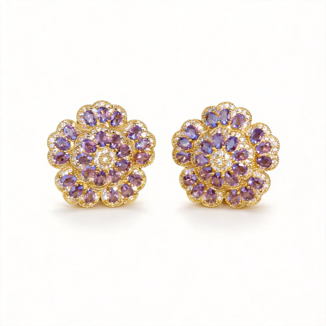 Whispers of Spring – Handmade Vintage - Style Purple Gemstone Earrings - Jolanti - WonderlandByLilian