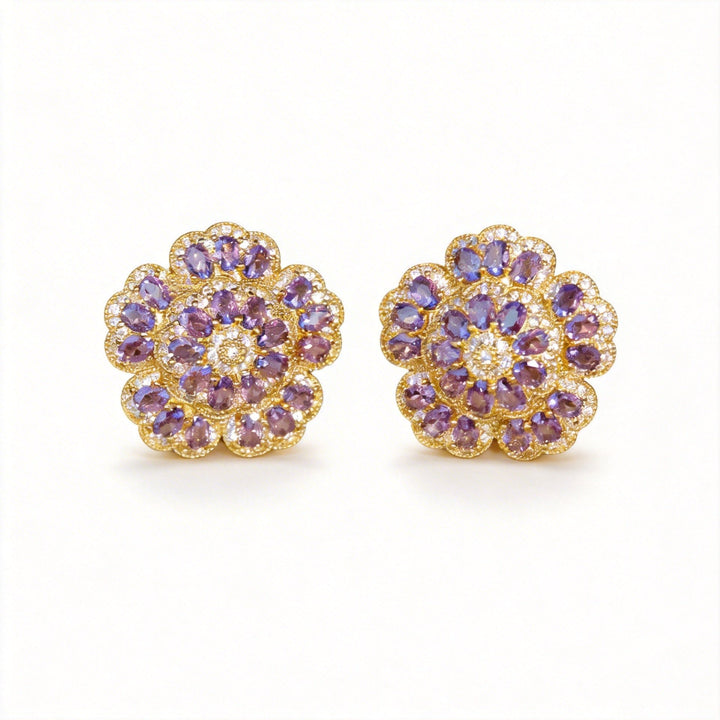 Whispers of Spring – Handmade Vintage - Style Purple Gemstone Earrings - Jolanti - WonderlandByLilian