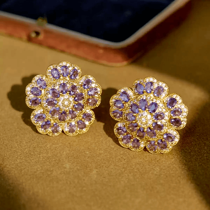 Whispers of Spring – Handmade Vintage - Style Purple Gemstone Earrings - Jolanti - WonderlandByLilian