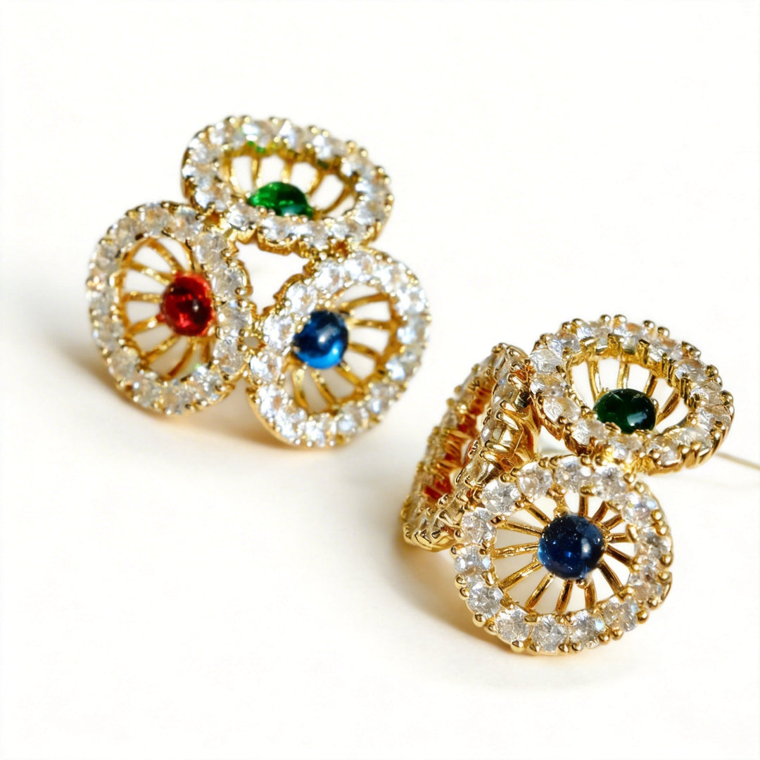 Whispers of the Crystal Palace – Vintage Multicolor Gemstone Earrings – Crystal Palace - WonderlandByLilian