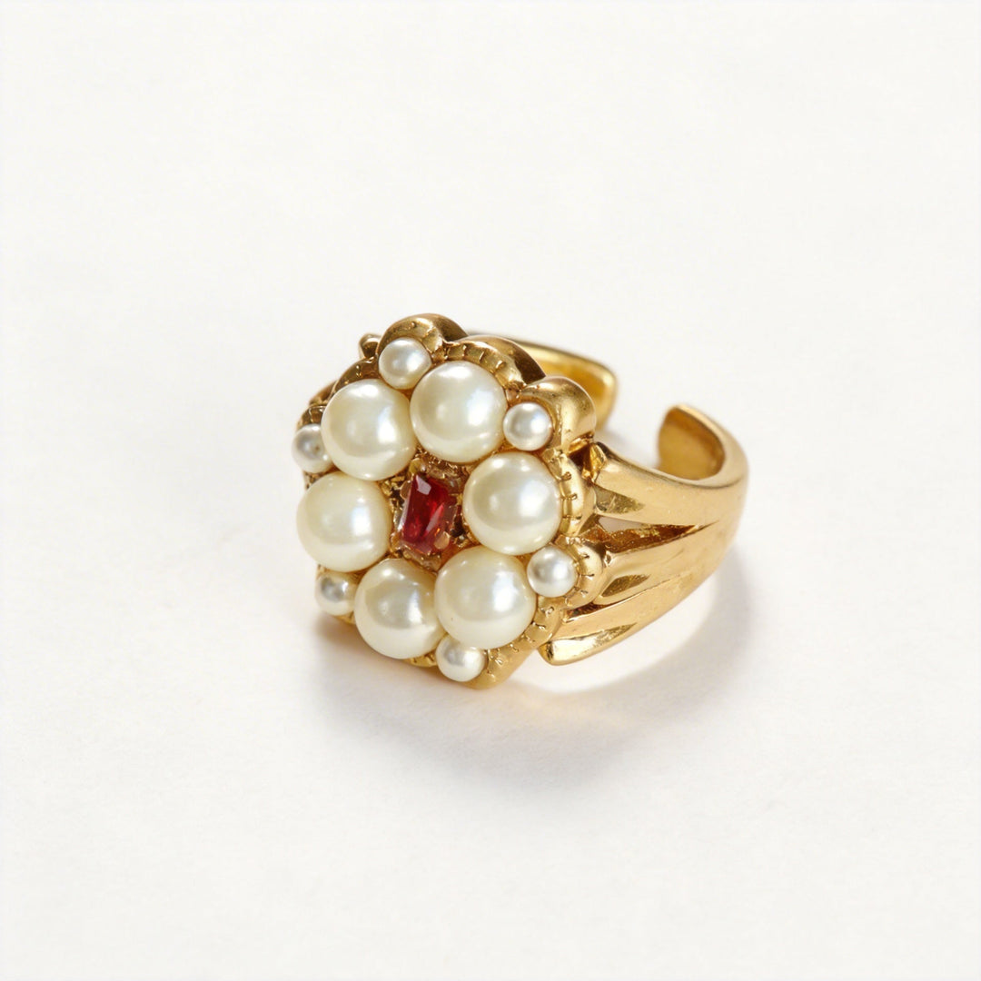 Whispers of Victoria – Handmade Vintage - Style Pearl Cluster Ring – Victoria - WonderlandByLilian