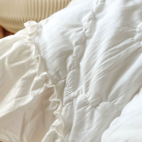 White Cozy Quilting Duvet Cover Set - WonderlandByLilian