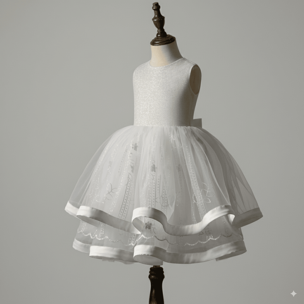 White Two - Piece Flower Girl Dress with Jacket – Elegant Tulle Wedding Flower Girl Dress Plus Size - WonderlandByLilian