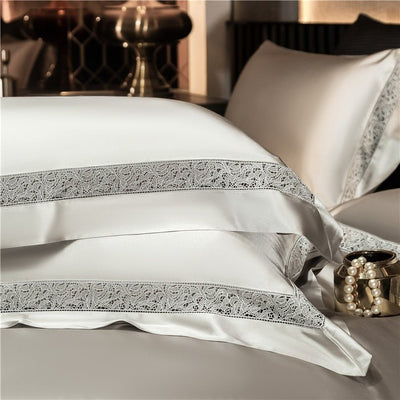 Willa Ash Modern Satin Egyptian Cotton Bedding Set - WonderlandByLilian