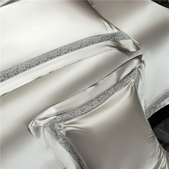 Willa Ash Modern Satin Egyptian Cotton Bedding Set - WonderlandByLilian