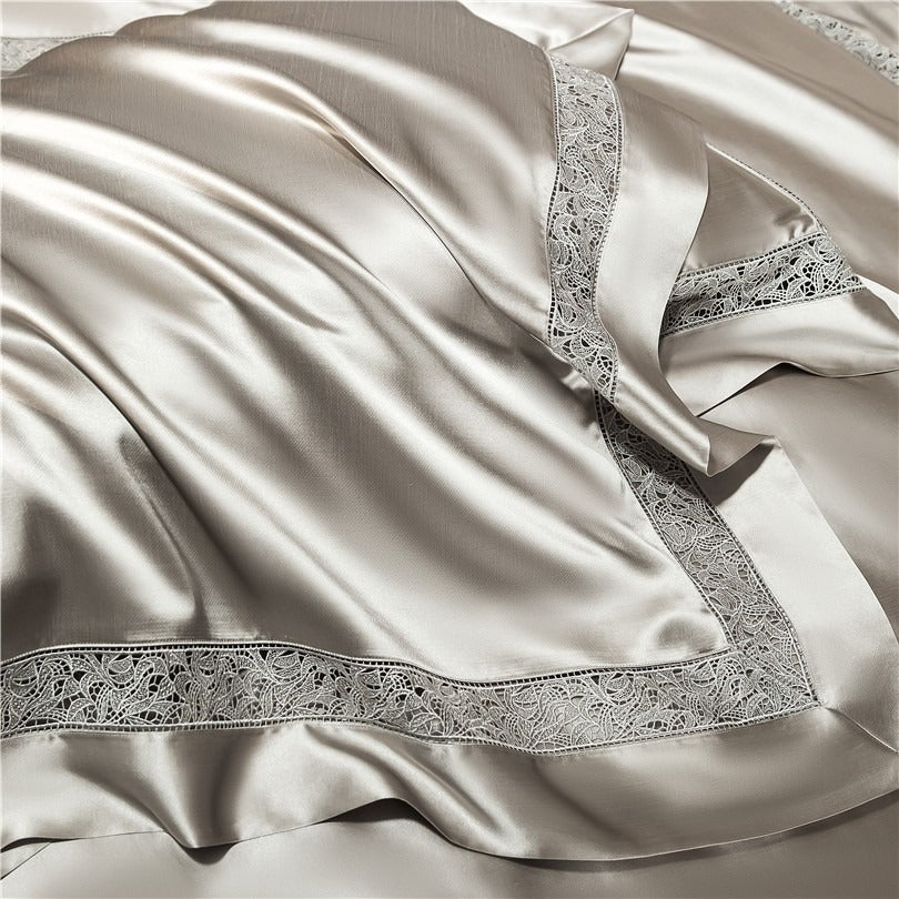 Willa Ash Modern Satin Egyptian Cotton Bedding Set - WonderlandByLilian