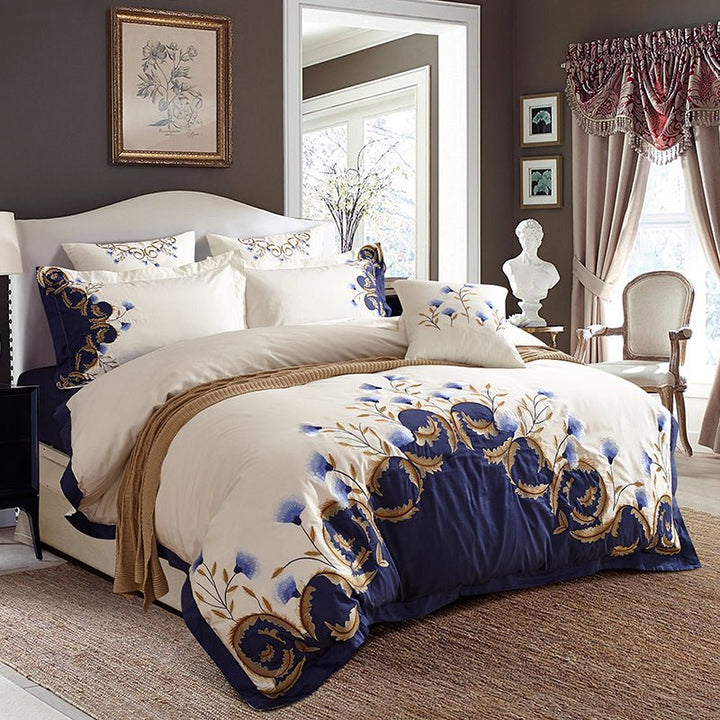 Zaydena Luxury Embroidered Egyptian Cotton Bedding Set - WonderlandByLilian