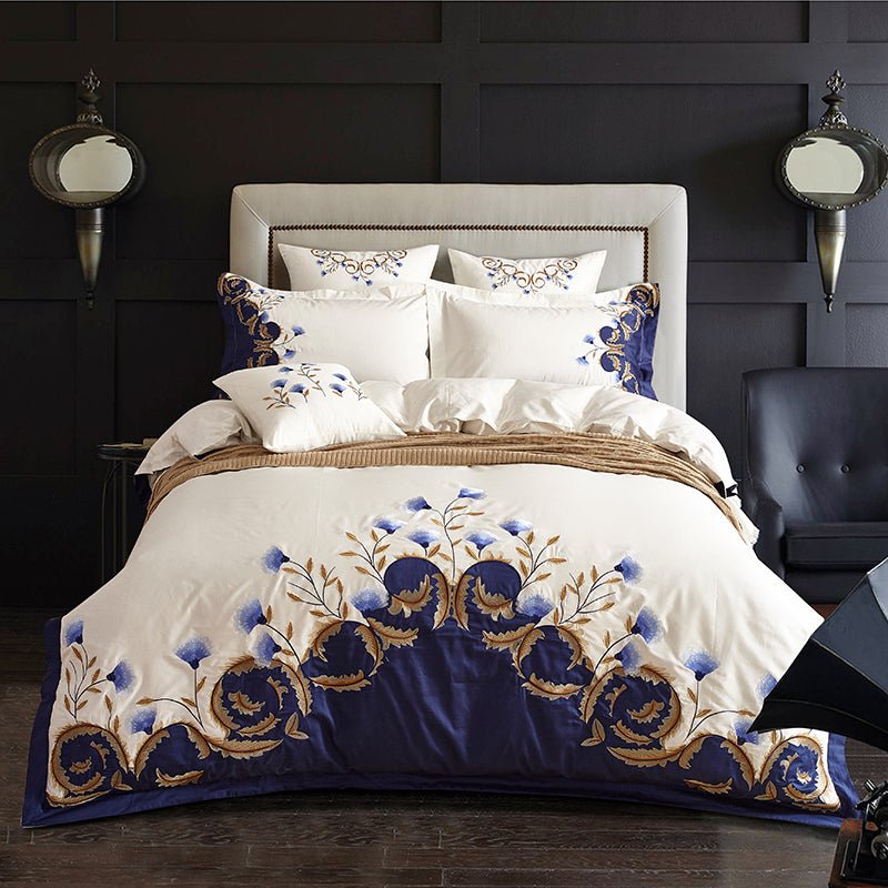 Zaydena Luxury Embroidered Egyptian Cotton Bedding Set - WonderlandByLilian