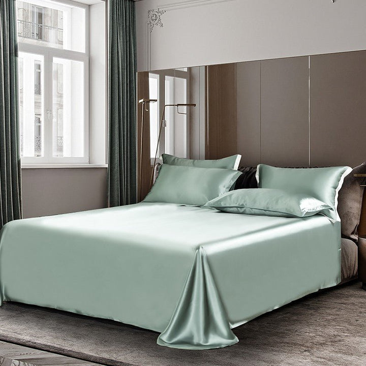 Zenith Aqua Green Luxury Pure Mulberry Silk Bedding Set - WonderlandByLilian