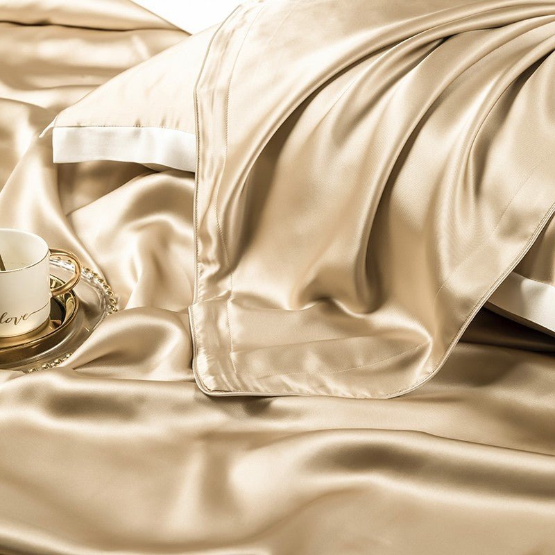 Zenith Gold Luxury Pure Mulberry Silk Bedding Set - WonderlandByLilian