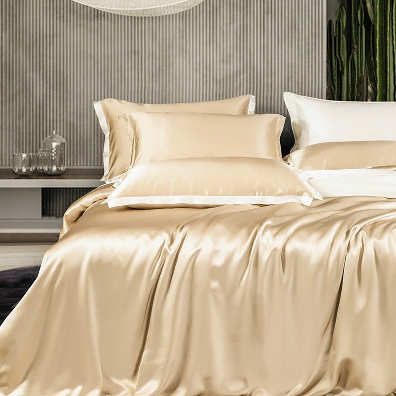 Zenith Gold Luxury Pure Mulberry Silk Bedding Set - WonderlandByLilian