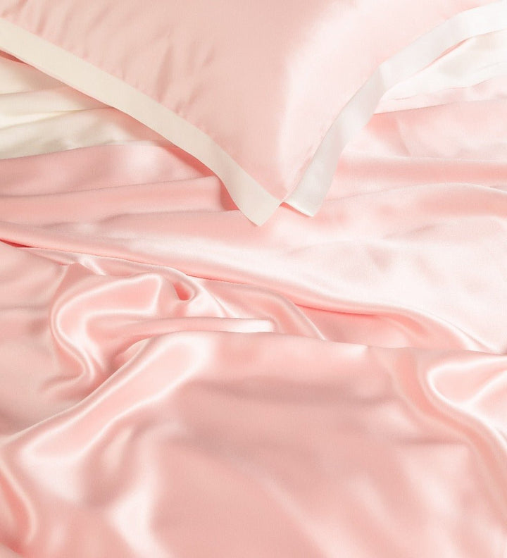 Zenith Pink Luxury Pure Mulberry Silk Bedding Set - WonderlandByLilian