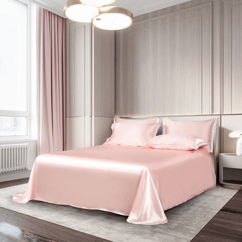 Zenith Pink Luxury Pure Mulberry Silk Bedding Set - WonderlandByLilian