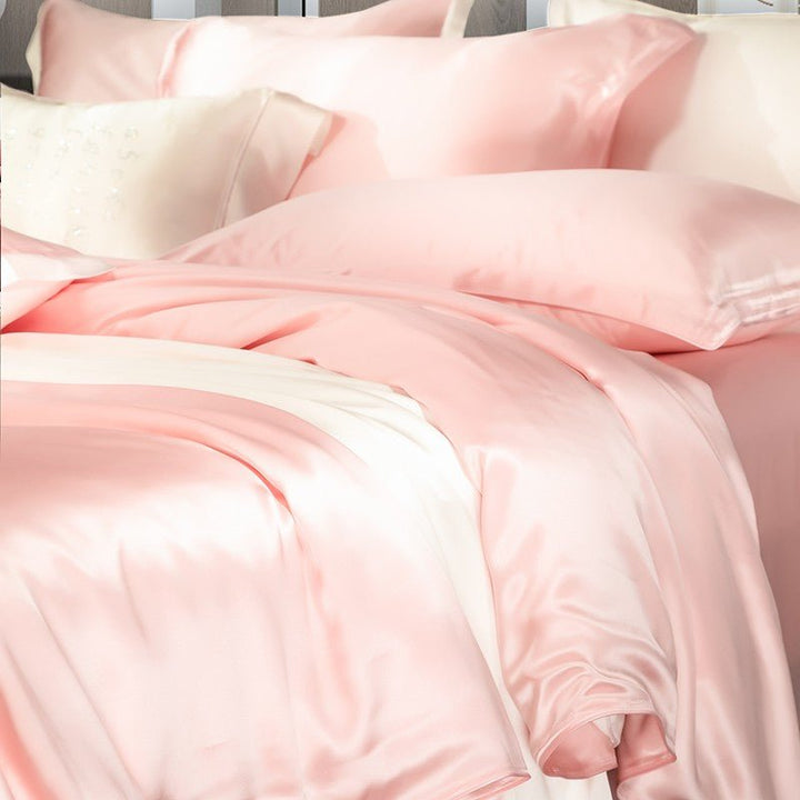 Zenith Pink Luxury Pure Mulberry Silk Bedding Set - WonderlandByLilian