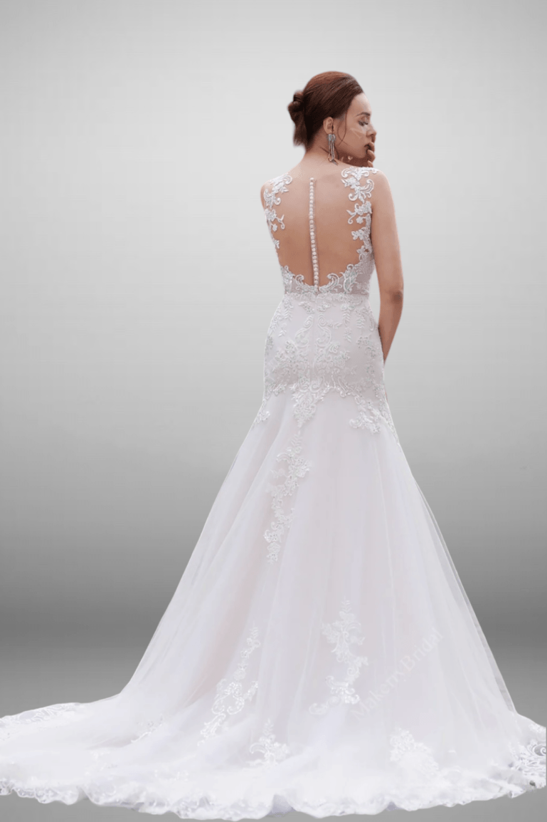 Appliques Lace Embroidery Sweetheart Neckline Mermaid Long Train Wedding Dress- Plus Size - WonderlandByLilian