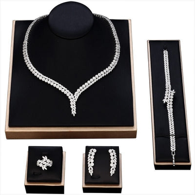 Best Bridal Wedding Jewelry Set - Necklace, Bracelet, Earrings, and Ring Combo Styles for Your Big Day - WonderlandByLilian