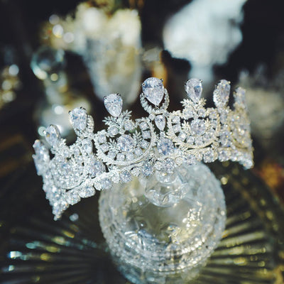Bridal Tiara Gold And Silver Crown Vintage With Sparkling Rhinestones - WonderlandByLilian