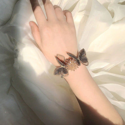 Bridesmaid Gift Butterfly Wrist Lace Floral Bracelet For Wedding - WonderlandByLilian