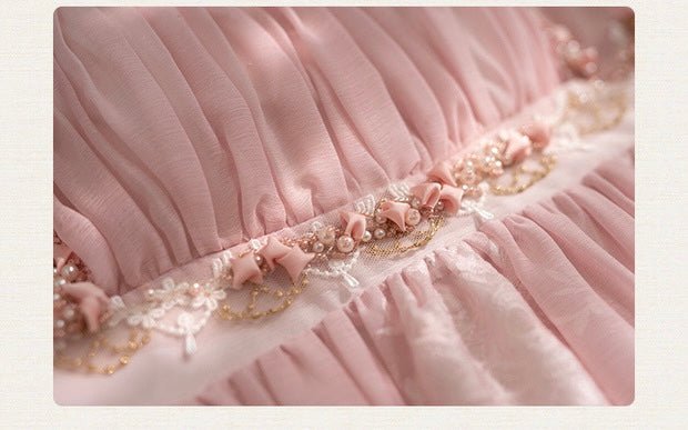 Bridgerton Dress Costume - Regency Era Pink Dress Ball Gown - Beading Embroidery- Custom Made Plus Size - WonderlandByLilian