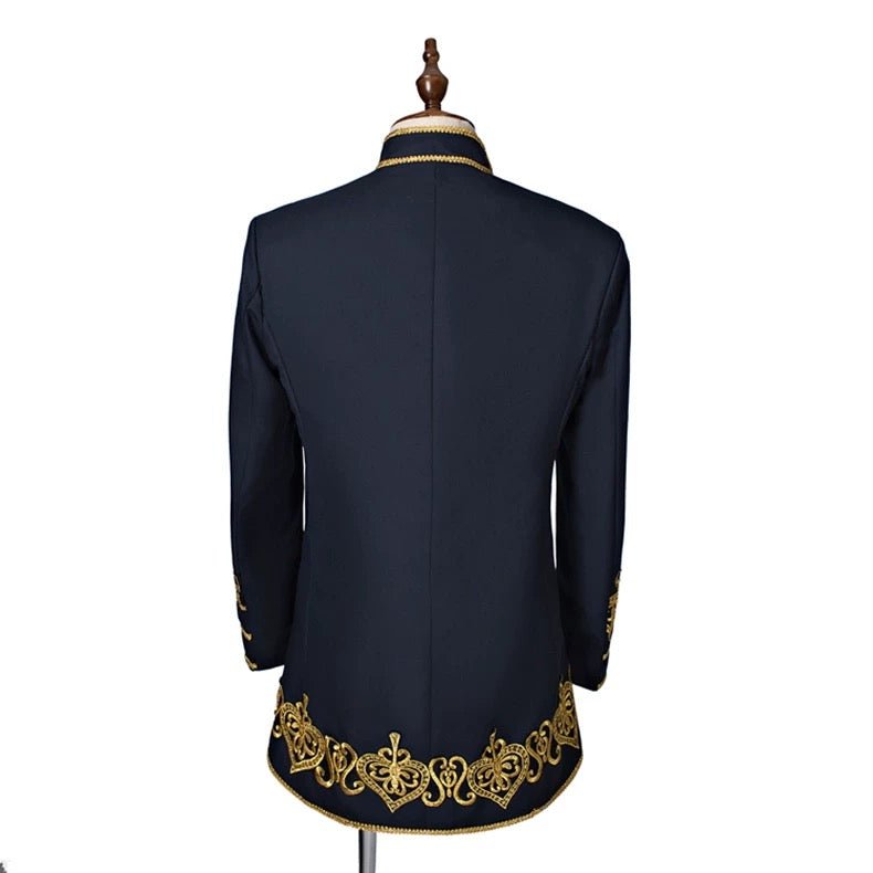 BRIDGERTON REGENCY MENS COSTUME - BLACK/NAVY MEN SUIT SET WITH EMBROIDERY- Plus Size - WonderlandByLilian