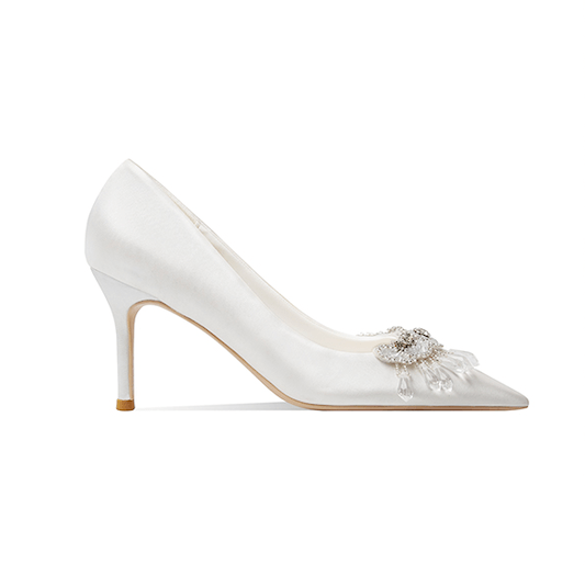 Diamond Dreams Bridal Pumps With Bows - WonderlandByLilian