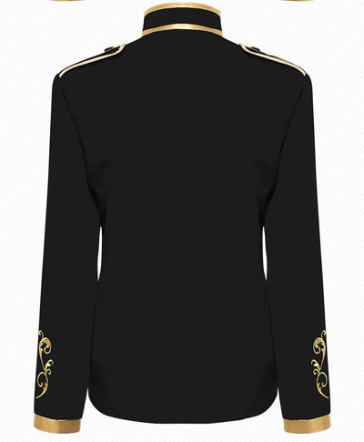 Embroidery Gold Court Gold Embroidery Prince Tuxedo Blazer For Men - Vintage Plus Size - WonderlandByLilian