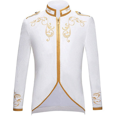 Embroidery Gold Court Gold Embroidery Prince Tuxedo Blazer For Men - Vintage Plus Size - WonderlandByLilian