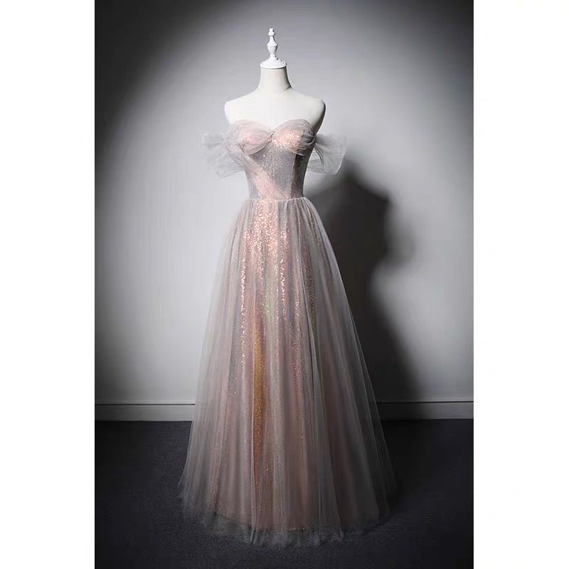 Fairy Princess Style Pink Off-shoulder Prom Dress Plus Size - WonderlandByLilian