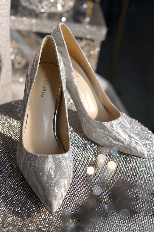 Golden Bridal Gleams Heels - Bridal Pumps - WonderlandByLilian