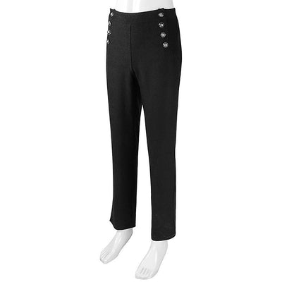 Gothic Black High Waist Vintage Gentleman's Slim Fit Trouser For Men -Plus Size - WonderlandByLilian