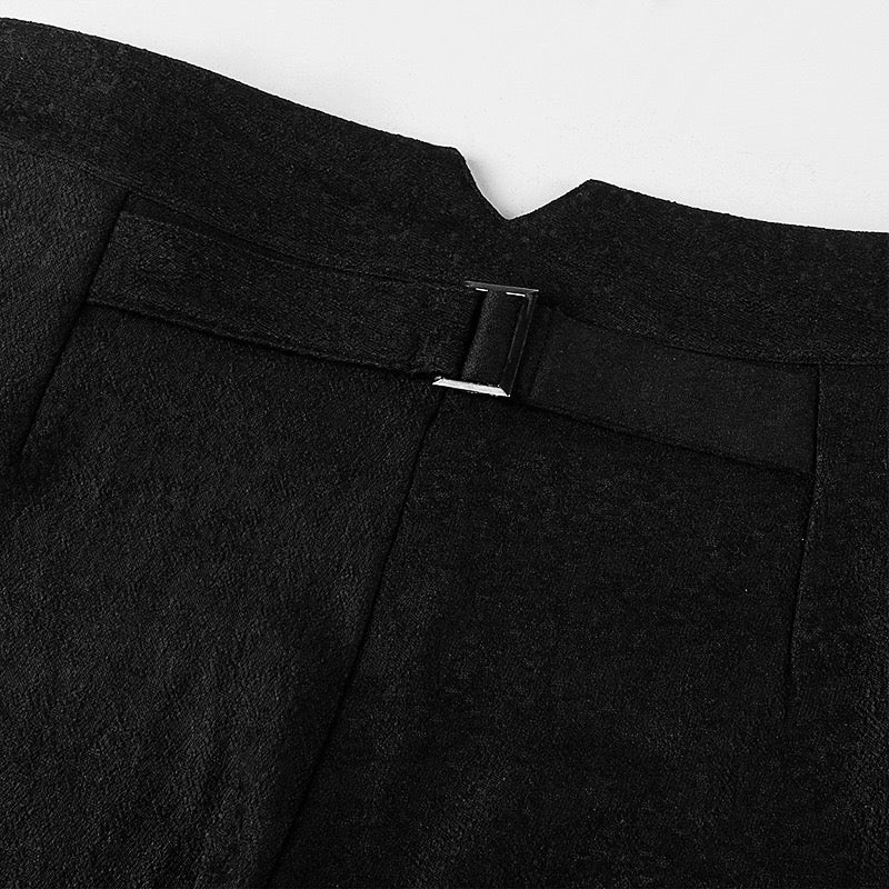 Gothic Black High Waist Vintage Gentleman's Slim Fit Trouser For Men -Plus Size - WonderlandByLilian