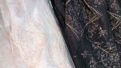 Gothic Bridgerton Empire Waist White Printed Ball Gown With Ruffle- Regency Era Dress Plus Size - WonderlandByLilian