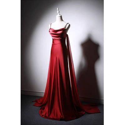 Gothic Burgundy Slip Formal Dress With Corset Plus Size - WonderlandByLilian