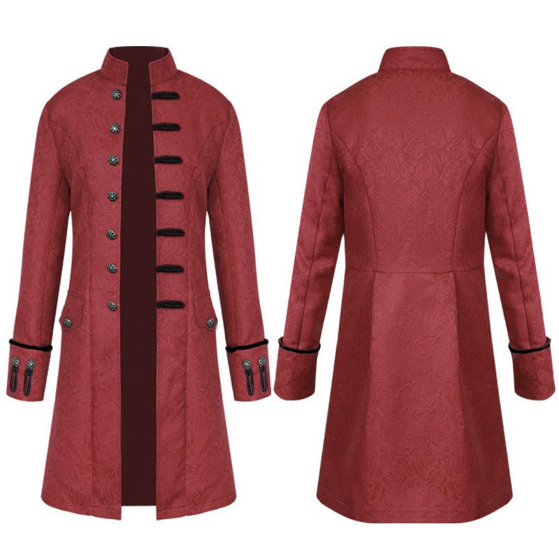 Gothic Jacquard Length Coat For Men - Vintage Menswear - Plus Size - WonderlandByLilian