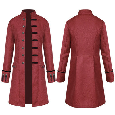 Gothic Jacquard Length Coat For Men - Vintage Menswear - Plus Size - WonderlandByLilian